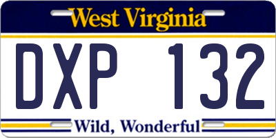 WV license plate DXP132