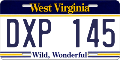 WV license plate DXP145