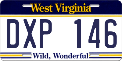 WV license plate DXP146