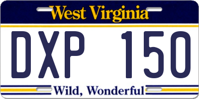 WV license plate DXP150