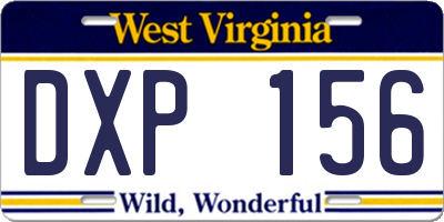 WV license plate DXP156