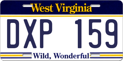WV license plate DXP159