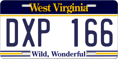 WV license plate DXP166