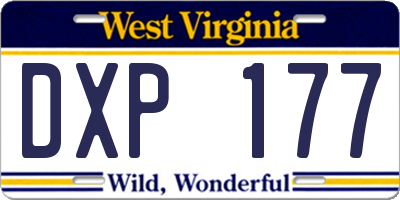WV license plate DXP177