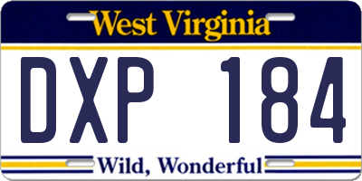 WV license plate DXP184