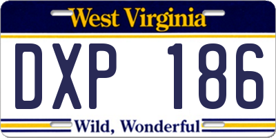 WV license plate DXP186