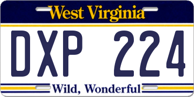 WV license plate DXP224