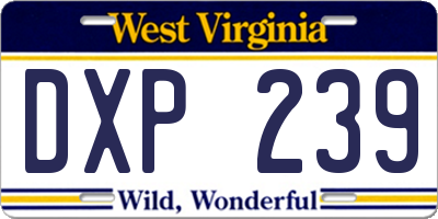 WV license plate DXP239
