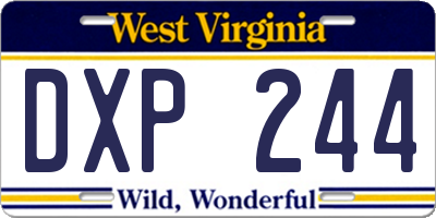 WV license plate DXP244