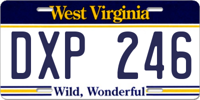 WV license plate DXP246