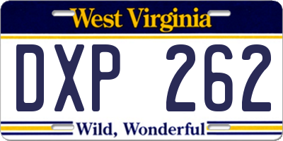 WV license plate DXP262