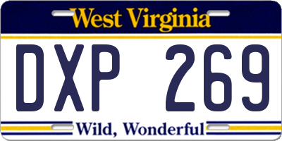 WV license plate DXP269