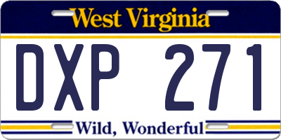 WV license plate DXP271