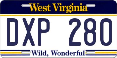 WV license plate DXP280