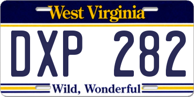 WV license plate DXP282