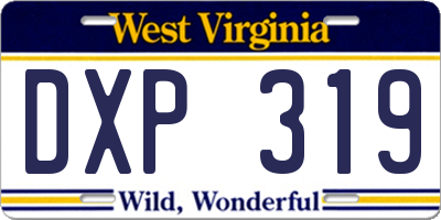 WV license plate DXP319