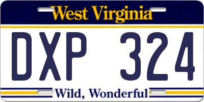 WV license plate DXP324