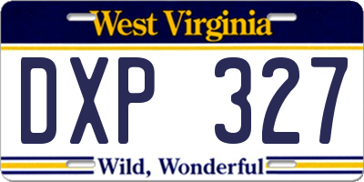 WV license plate DXP327