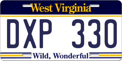 WV license plate DXP330