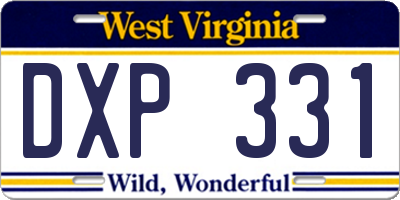 WV license plate DXP331