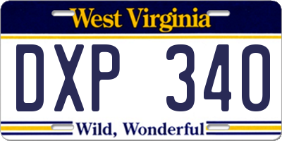 WV license plate DXP340