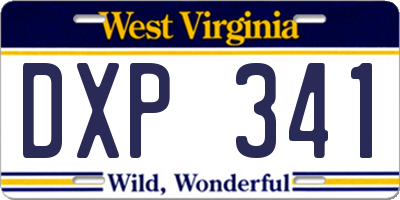 WV license plate DXP341