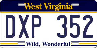 WV license plate DXP352