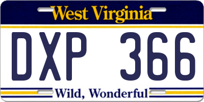 WV license plate DXP366