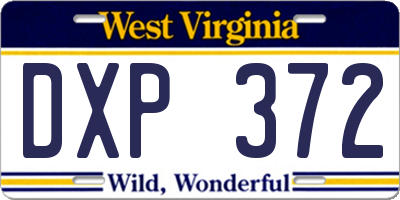WV license plate DXP372