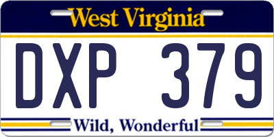 WV license plate DXP379