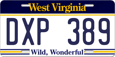 WV license plate DXP389