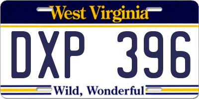 WV license plate DXP396