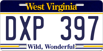 WV license plate DXP397