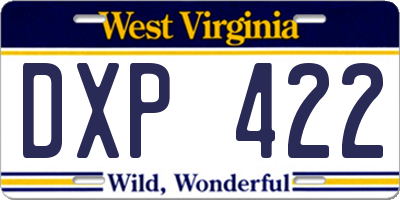 WV license plate DXP422