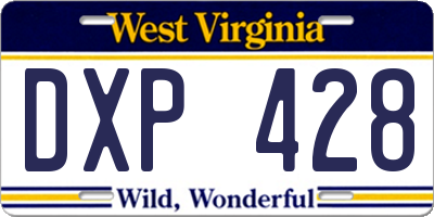 WV license plate DXP428