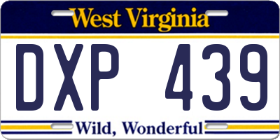 WV license plate DXP439