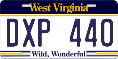 WV license plate DXP440