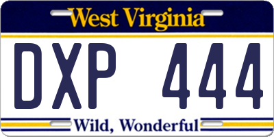 WV license plate DXP444