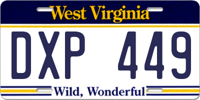 WV license plate DXP449