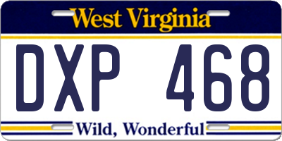 WV license plate DXP468