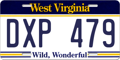 WV license plate DXP479