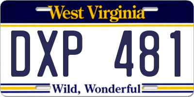 WV license plate DXP481