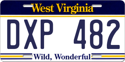 WV license plate DXP482