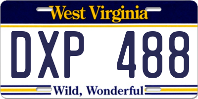 WV license plate DXP488