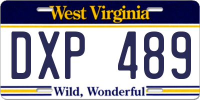 WV license plate DXP489