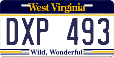 WV license plate DXP493