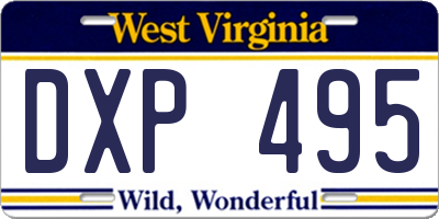 WV license plate DXP495