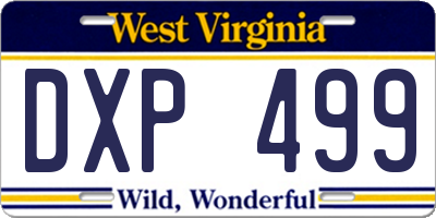 WV license plate DXP499