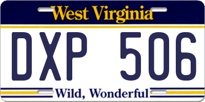 WV license plate DXP506