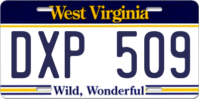 WV license plate DXP509